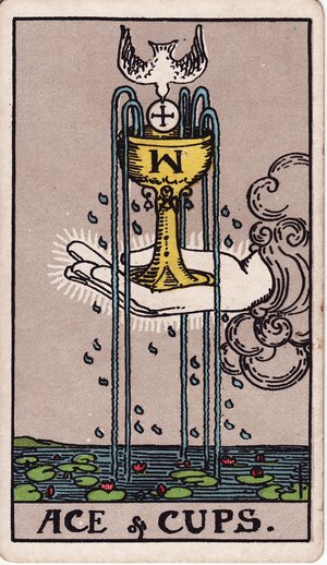 ウェイト版タロット「カップのエース」1909年原画