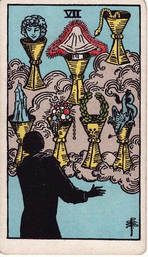 ウェイト版タロット「カップの7」1909年原画