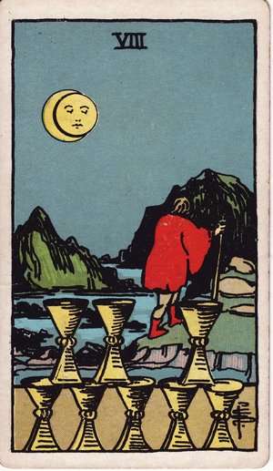 ウェイト版タロット「カップの8」1909年原画