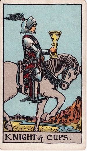 ウェイト版タロット「カップのナイト」1909年原画