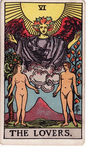 ウェイト版タロット「恋人」1909年原画