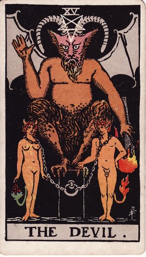 ウェイト版タロット「悪魔」1909年原画