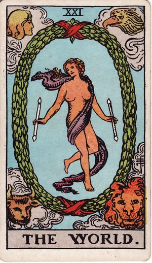 ウェイト版タロット「世界」1909年原画