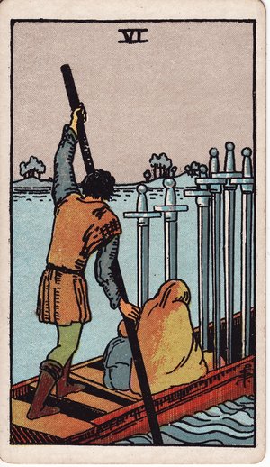 ウェイト版タロット「ソードの6」1909年原画