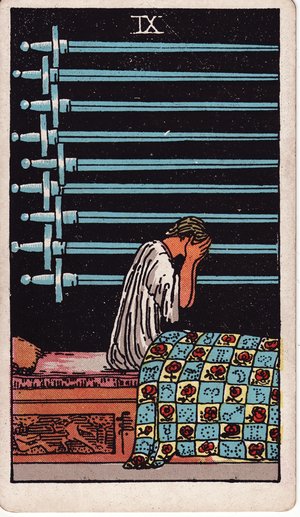 ウェイト版タロット「ソードの9」1909年原画