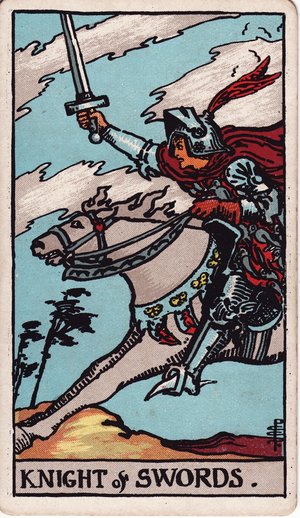 ウェイト版タロット「ソードのナイト」1909年原画