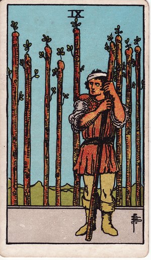 ウェイト版タロット「ワンドの9」1909年原画
