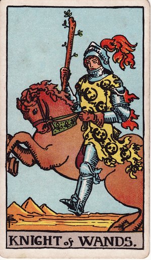 ウェイト版タロット「ワンドのナイト」1909年原画